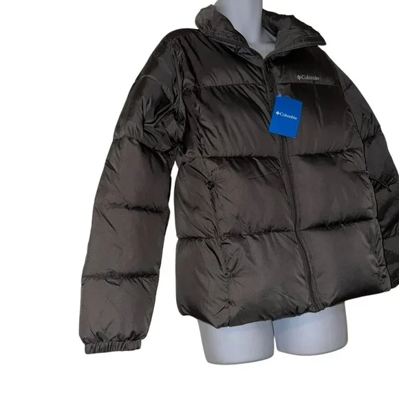 NWT Columbia Puffect Puffer Jacket Womens L Quilted Gray Insulated Logo Gray - Picture 4 of 11